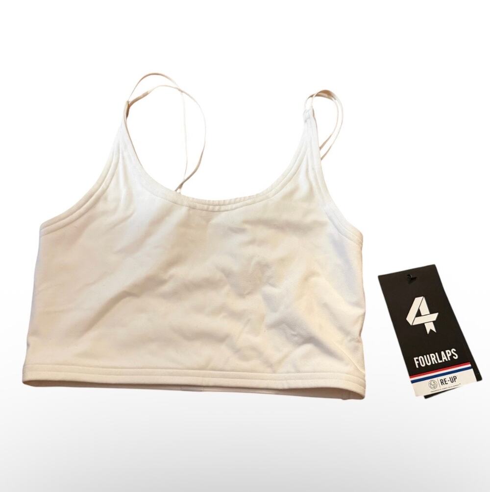 4 Laps Poise Longline Sports Bra White Size XS Retail $54 NEW WITH TAGS